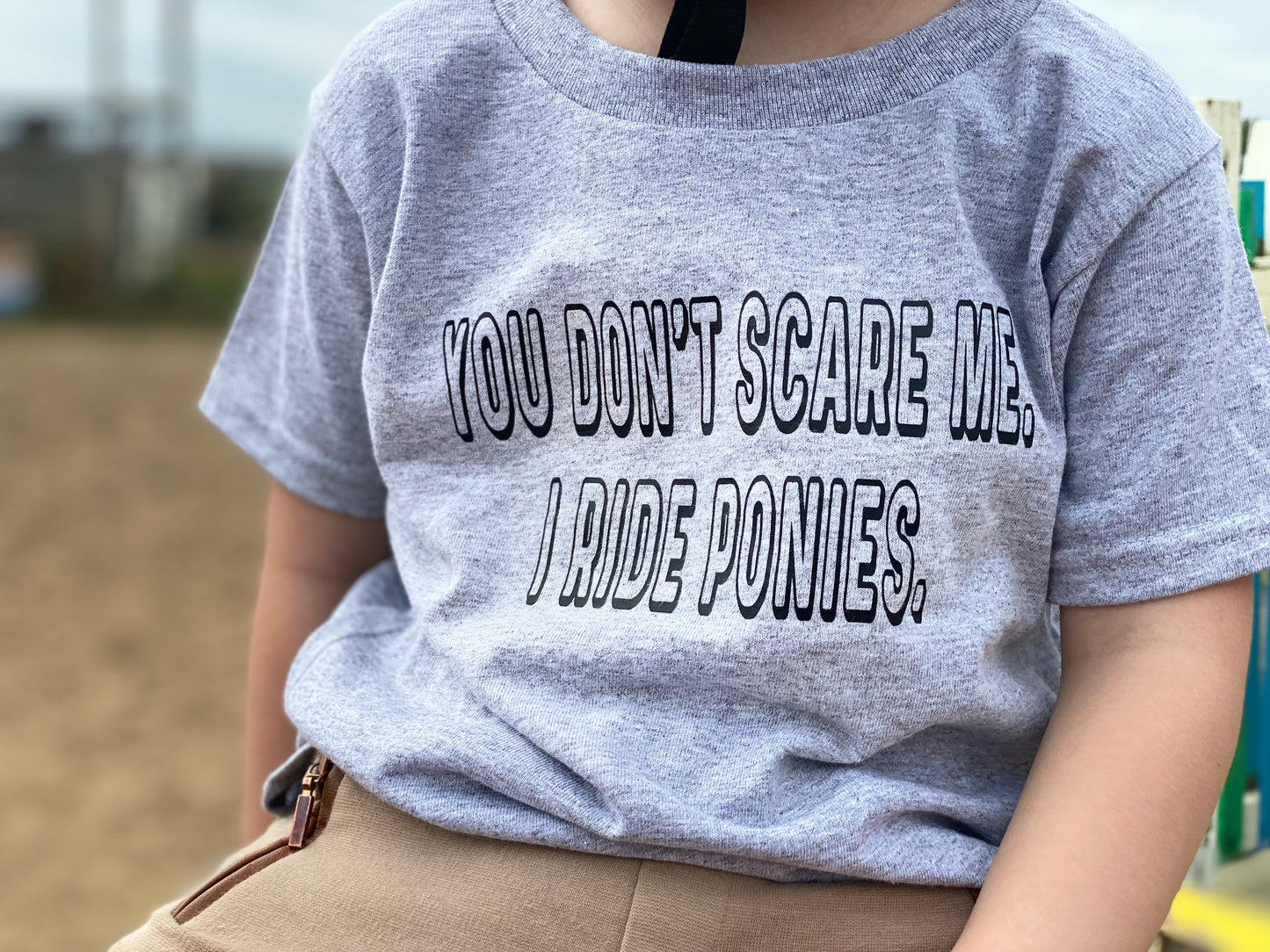 "You Don't Scare Me I Ride Ponies" Youth Tshirt