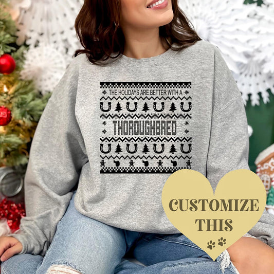 Equestrian "Your Breed Ugly Christmas Sweater" Crewneck