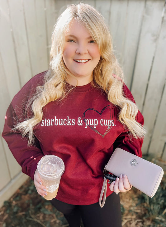 "Starbucks and Pup Cups" Crewneck